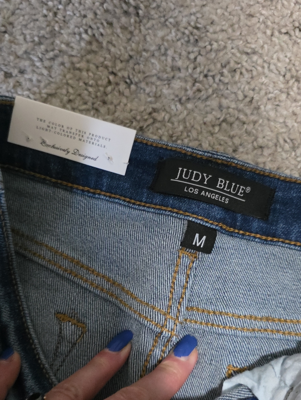Judy Blue Daisy Patch Distressed Frayed Hem High Waist Shorts Sz Medium - Picture 5 of 12
